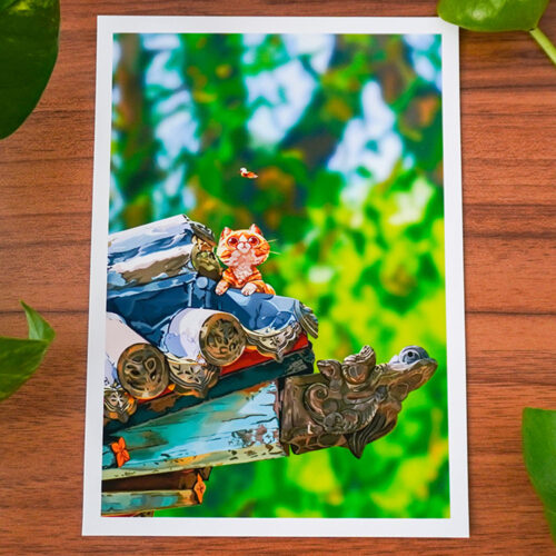 Kitten On The Roof Print