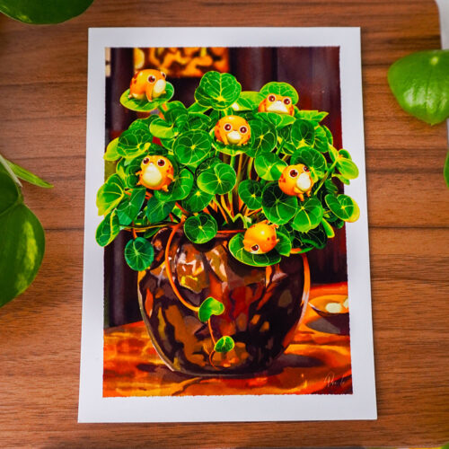 Toads Living In Pilea Print